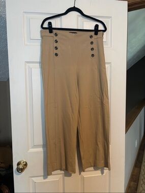 Ann Taylor Wide Leg Sailor Pants in Tan
